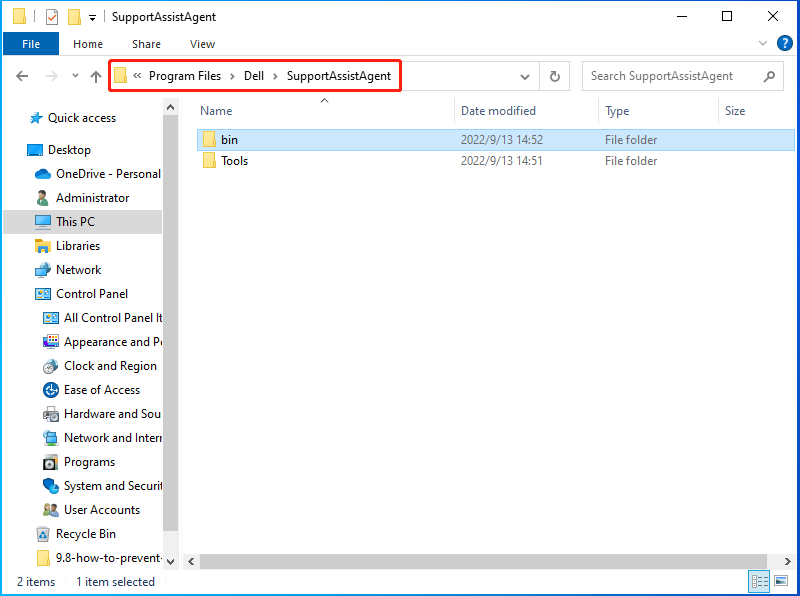 go to Dell > SupportAssistAgent