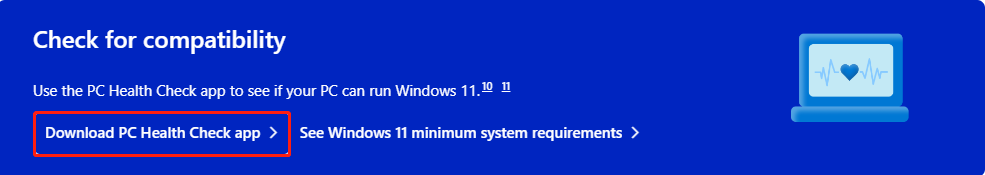 click Download PC Health Check app