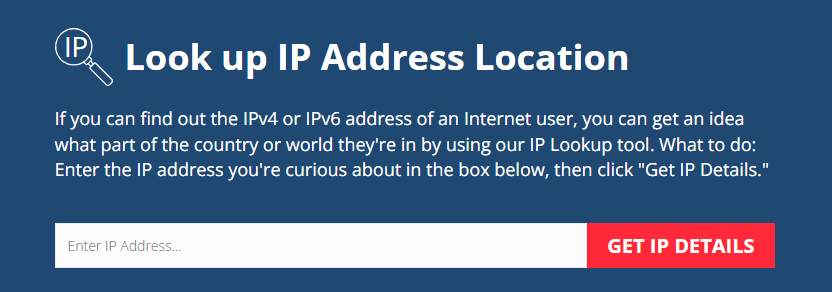 IP lookup in WhatIsMyIPAddress