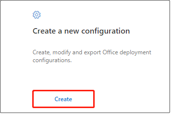 create a new configuration