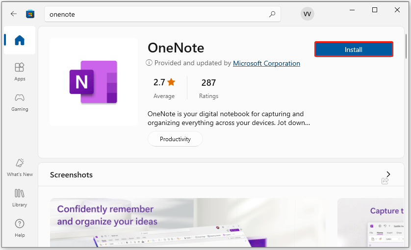 OneNote download for Windows 10/11