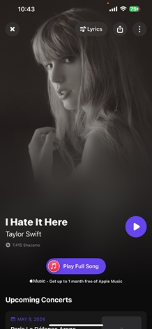 preview shazam-identified song