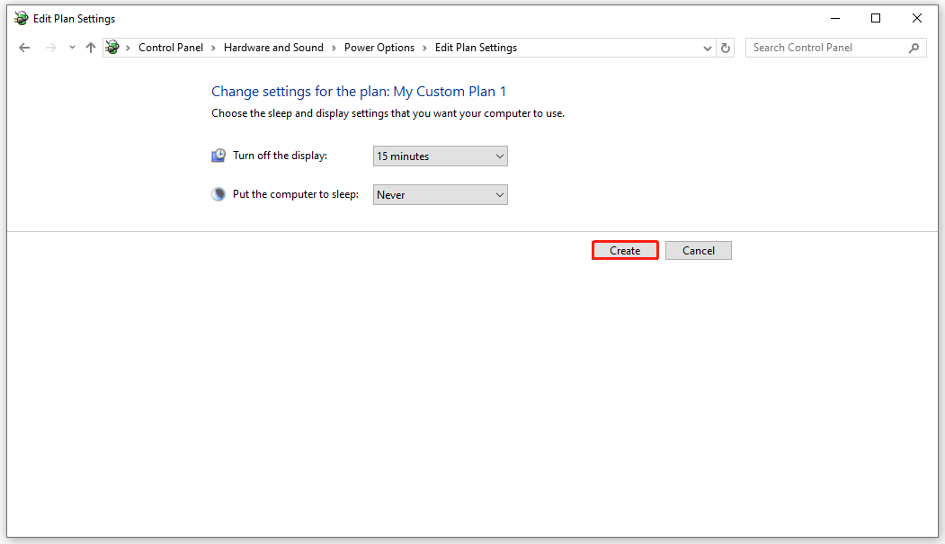 Edit power plan settings