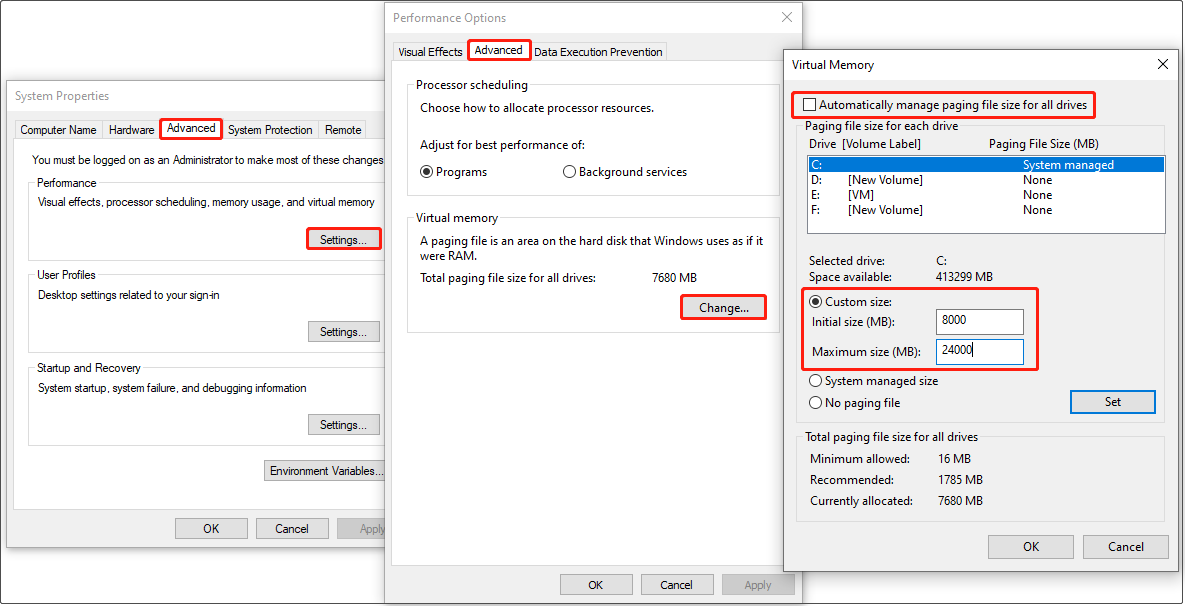 how to increase virtual memory