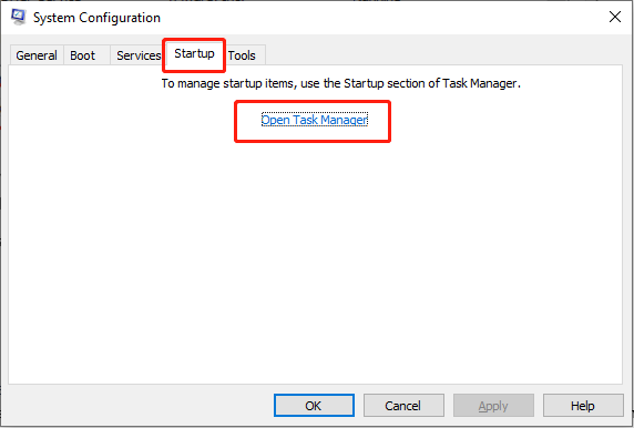 select Open Task Manager