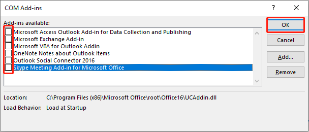 clear the checkboxes and hit OK