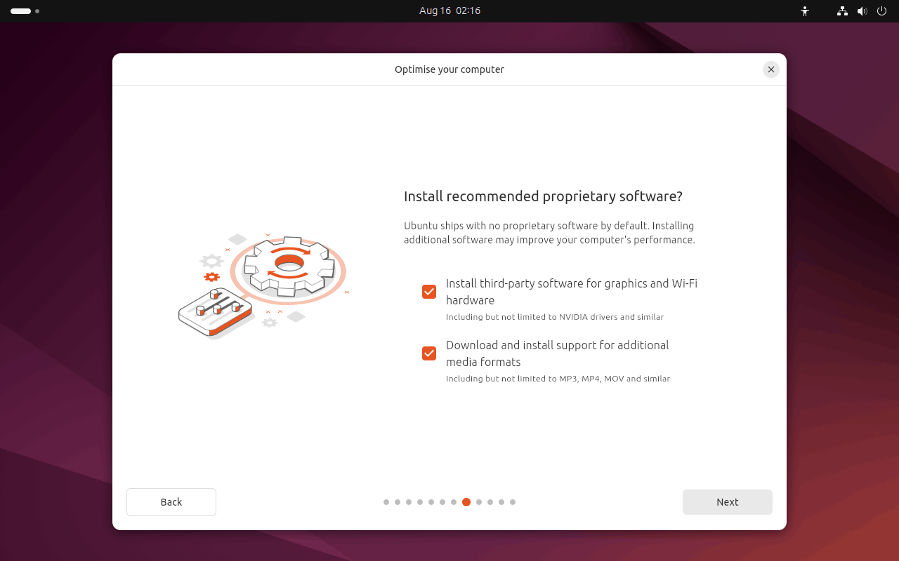 install recommended proprietary software
