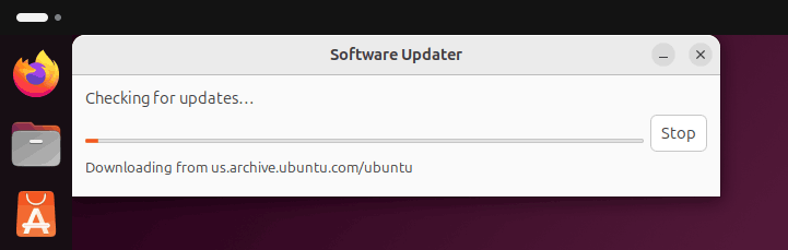 Software Updater is checking for updates
