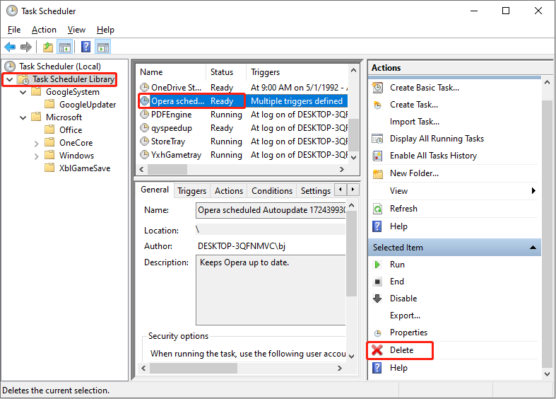 delete Opera GX folder